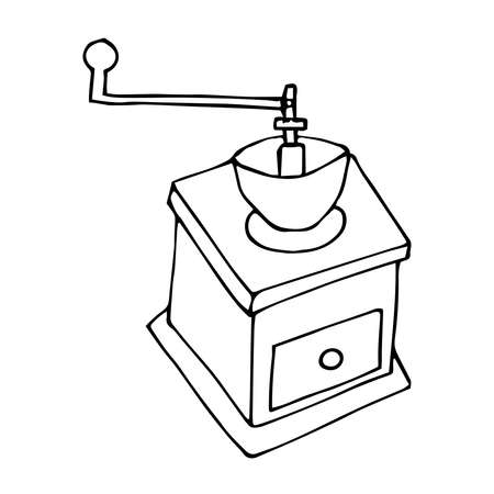 Coffee grinder vector illustration hand drawing doodleのイラスト素材