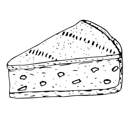 Pastiera Italian dessert vector illustration hand drawing sketchのイラスト素材