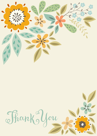 vertical floral thank you card template.のイラスト素材