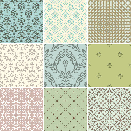 A set of seamless patterns. Good for wrapping paper and fabric design.のイラスト素材