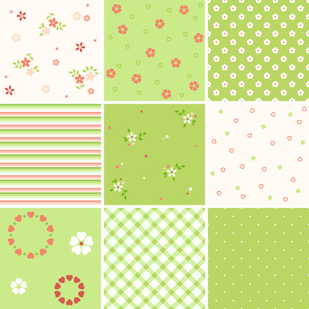 Vector seamless patterns. Can be used for wallpaper and textile design, pattern fills, website backgrounds, surface textures and book design.のイラスト素材