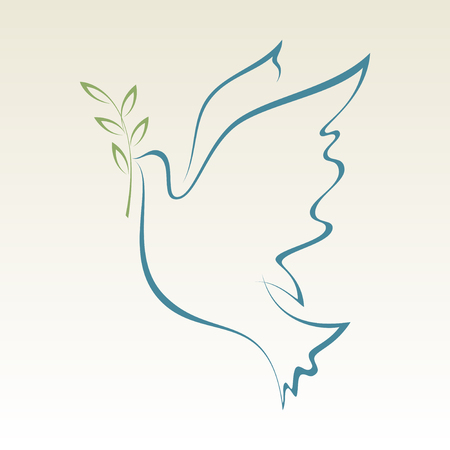 Peace Dove with with Olive Branch.のイラスト素材