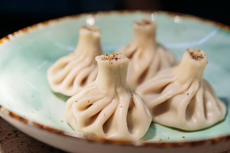 a plate of khinkaliの写真素材