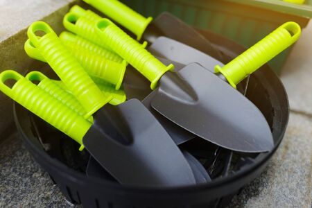 Gardening. set with gardening shovels for plantingの写真素材