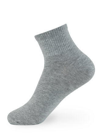 Isolated gray sock on whiteの写真素材