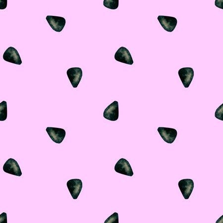 4016 Watermelon Seed Seamless Watercolor Pattern Design Tracery Texture Wallpaper Pink Black