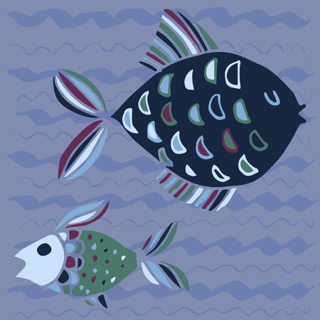 set of vector fishesのイラスト素材