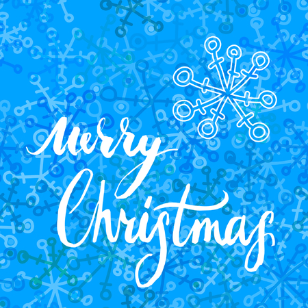 Christmas, merry Christmas, calligraphy on blue backgroundのイラスト素材