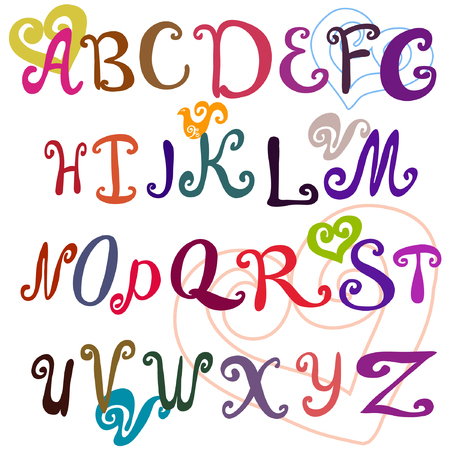 lettering, hand painted font, painted alphabet lettersのイラスト素材