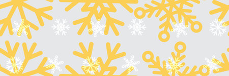 Vector Seamless Winter Pattern Background with Snowflakes on color Background. Can be used for...