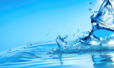 Abstract Splash of Water on a Blue Background , Generative AIの素材