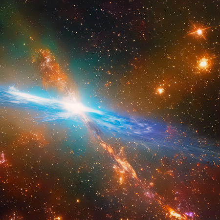 Space background with realistic nebula and shining stars. Generative AIの素材