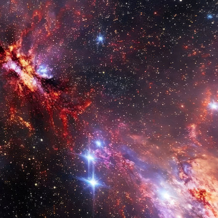 Space background with realistic nebula and shining stars. Generative AIの素材