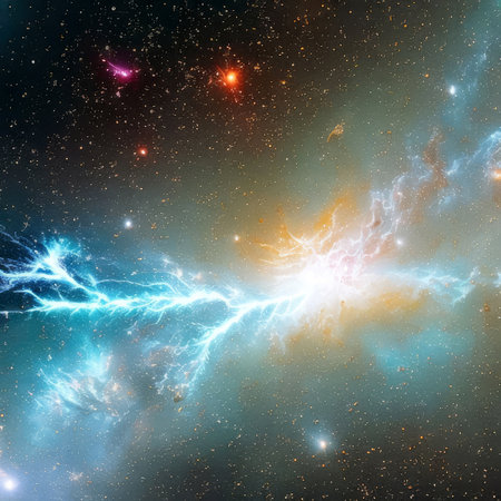 Space background with realistic nebula and shining stars. Generative AIの素材