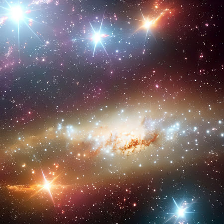 Space background with realistic nebula and shining stars. Generative AIの素材