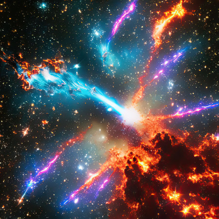 Space background with realistic nebula and shining stars. Generative AIの素材
