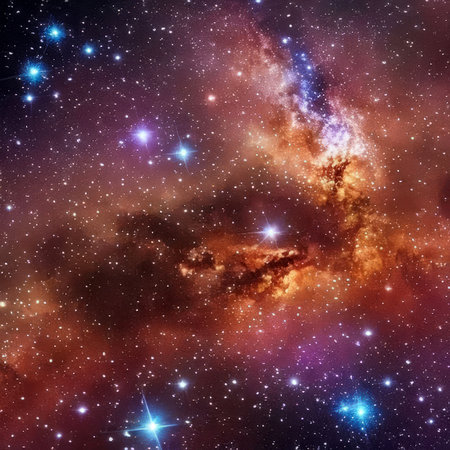 Space background with realistic nebula and shining stars. Generative AIの素材