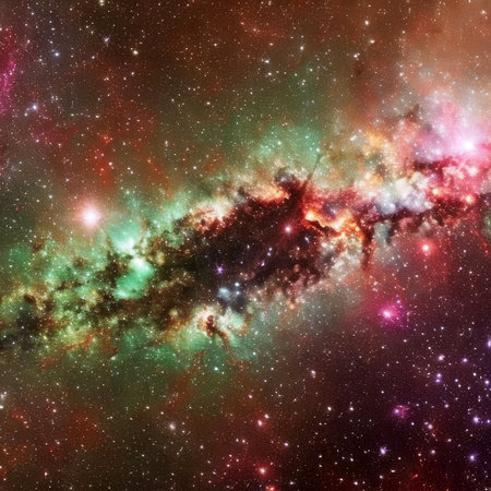 Space background with realistic nebula and shining stars. Generative AIの素材