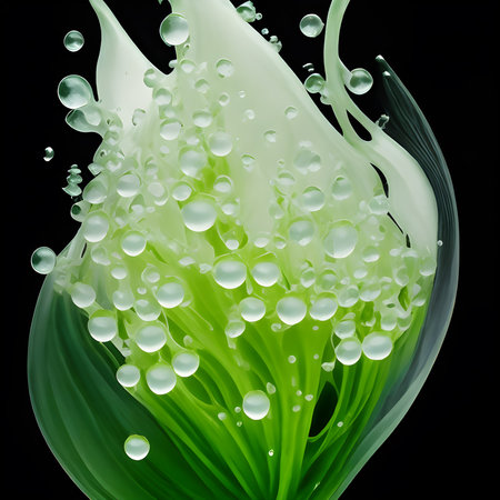Amazing Lilly with water splash and drops isolated, generative aiの素材