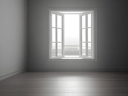 Interior of an empty white studio room. background for product presentation. Generative AIの素材