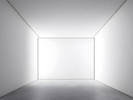 Interior of an empty white studio room. background for product presentation. Generative AIの素材