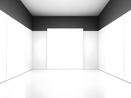 Interior of an empty white studio room. background for product presentation. Generative AIの素材