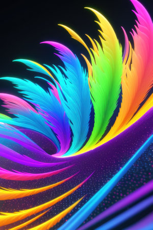 Abstract background with psychedelic plumes of radiant vibrance. Generative AIの素材