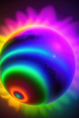 Abstract background with psychedelic plumes of radiant vibrance. Generative AIの素材
