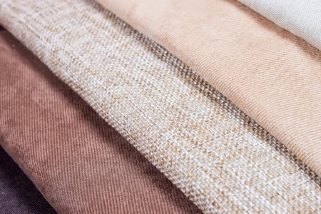 Multi color fabric texture samples. Shallow depth of fieldの写真素材