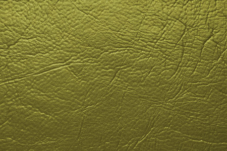 Close up, macro texture of khaki glossy natural leather, leatherette structure genuine, artificial skin surface with embossed pattern. Background, wallpaper, backdropの写真素材