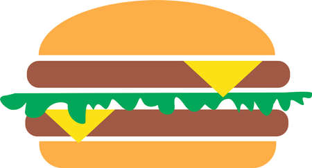 beautiful delicious food shawarma burger sorted by ingredientsのイラスト素材