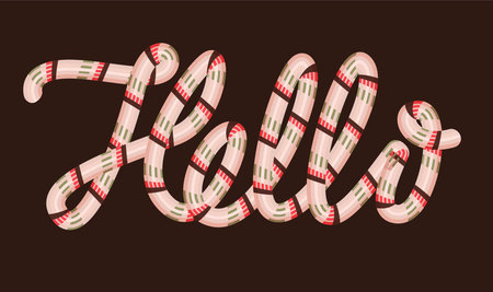 text written with three-dimensional texture, original phrase hello in 3 d effect and pleasant pastel...