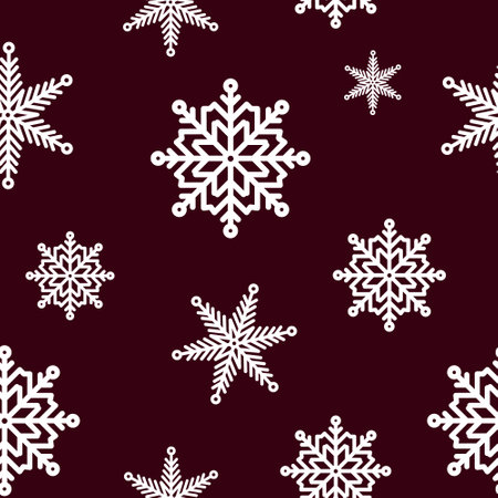Snowflake seamless pattern. Vintage winter background. Christmas collection. Vector illustrationのイラスト素材
