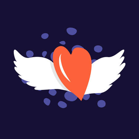 Heart with wings. Isolated vector illustration for romantic designのイラスト素材