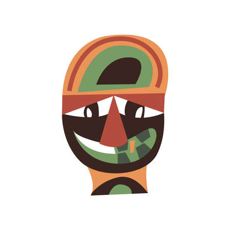 Surreal isolated man portrait. Abstract face. Modern graphics, vector illustrationのイラスト素材