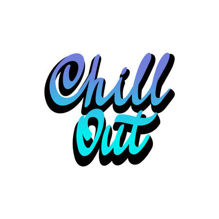 Lettering style Ñhillout. Hand drawn colorful lettering. Vector illustration for invitation, banner, postcardのイラスト素材
