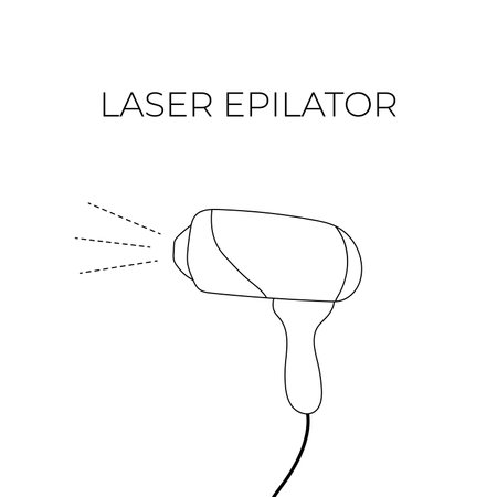 Outline laser epilator icon. Vector illustration isolated on white backgroundのイラスト素材