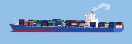 cargo shipのイラスト素材