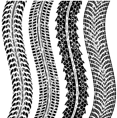 dirty tire tracksのイラスト素材