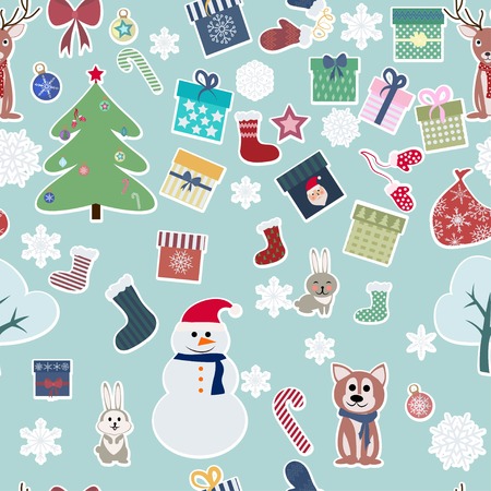 Christmas background, seamless tiling. Great choice for wrapping paper pattern, Christmas and winter holidays elements background.のイラスト素材