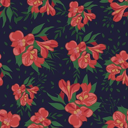 Pattern from flowers. Irises. Colored vector illustrationのイラスト素材