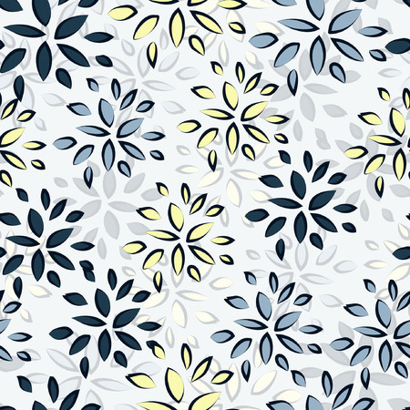 Seamless pattern flowers in blue and yellow colorのイラスト素材