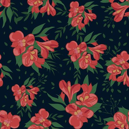 Pattern from flowers. Irises. Colored vector illustrationのイラスト素材