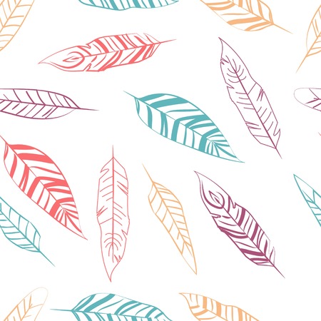 Colored pattern of feathersのイラスト素材