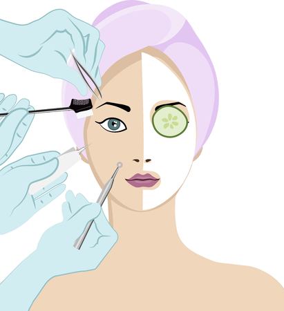 Beauty skincare and cosmetologyのイラスト素材