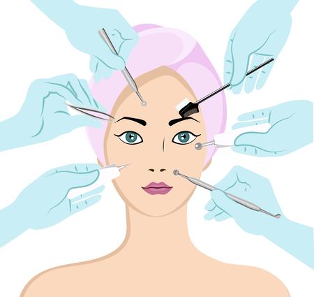 Beauty skincare and cosmetologyのイラスト素材