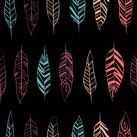 Pattern of colored feathersのイラスト素材