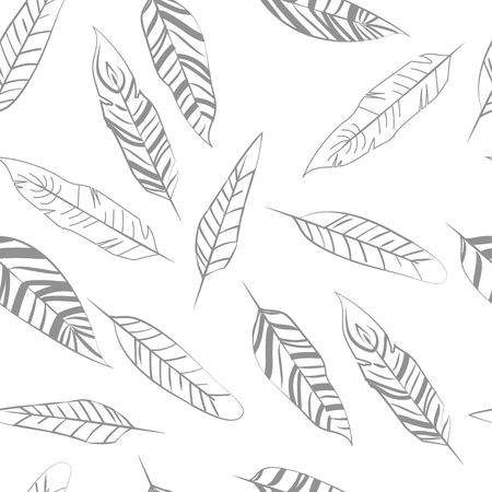 Pattern of black feathersのイラスト素材