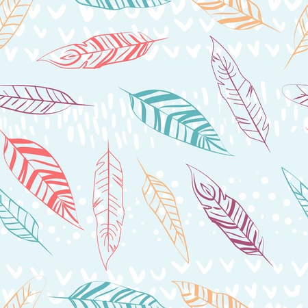 Pattern of colored feathersのイラスト素材
