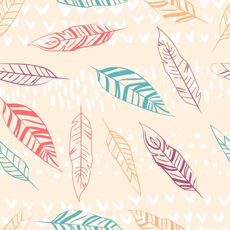 Pattern of colored feathersのイラスト素材